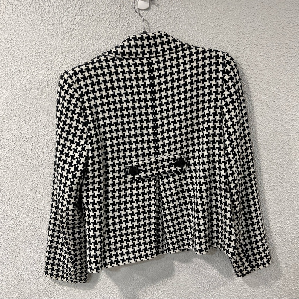 Josephine Blazer Jacket Womens Black / White Patterned  2 Button Front Size 6 - Picture 2 of 13